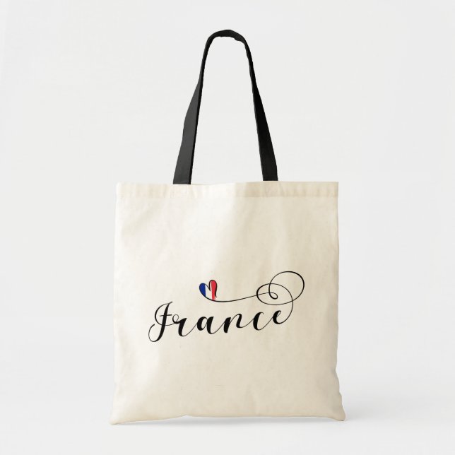 Drapeau français à Coeur, Sac fourre-tout France (Devant)