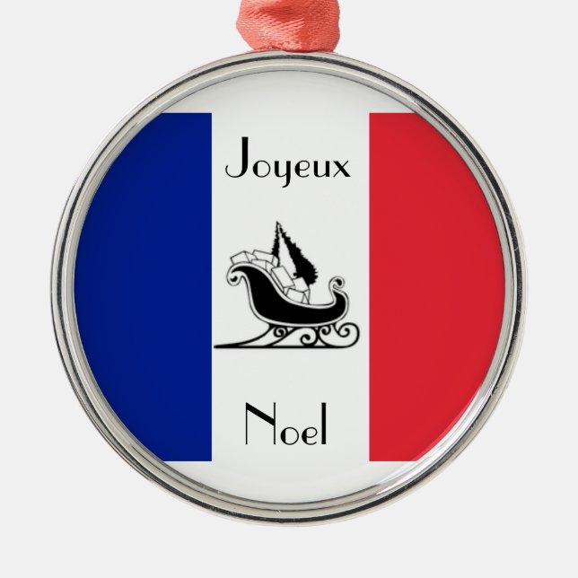Drapeau français Joyeux Noel Ornement de Noël fran (Devant)