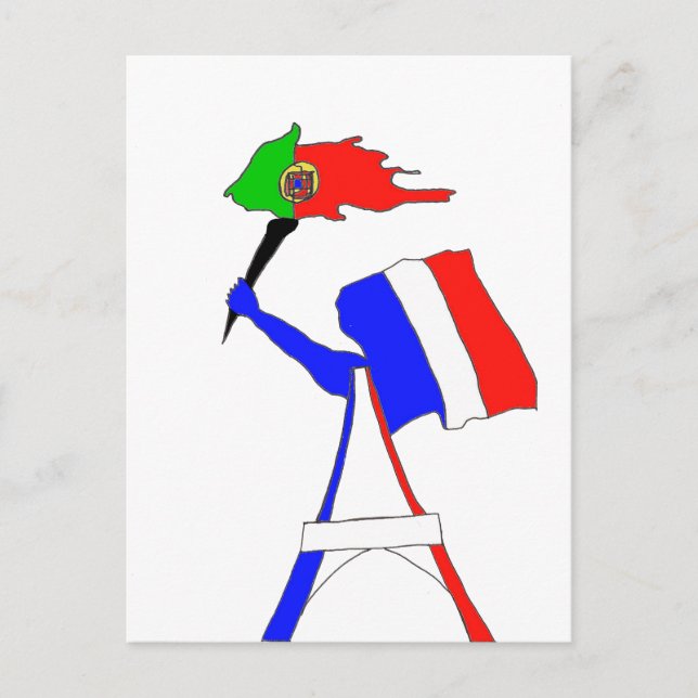 DRAPEAU FRANCE PORTUGAL.png Postcard (Front)
