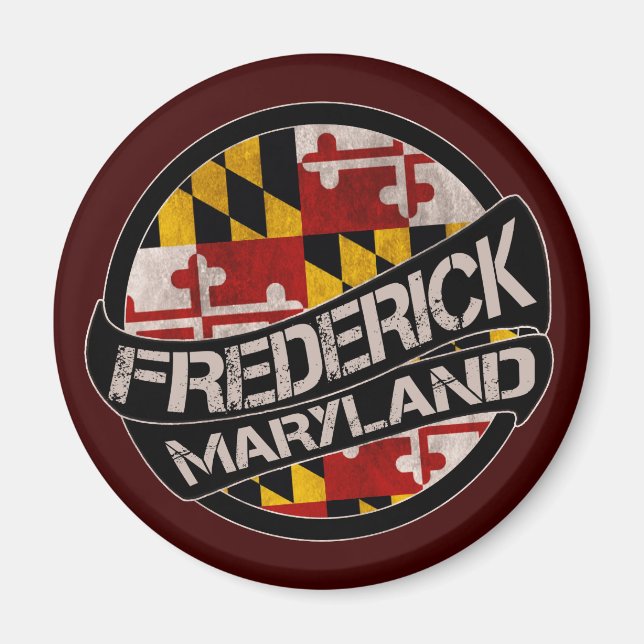 Drapeau Frederick Maryland aimant grunge (Devant)