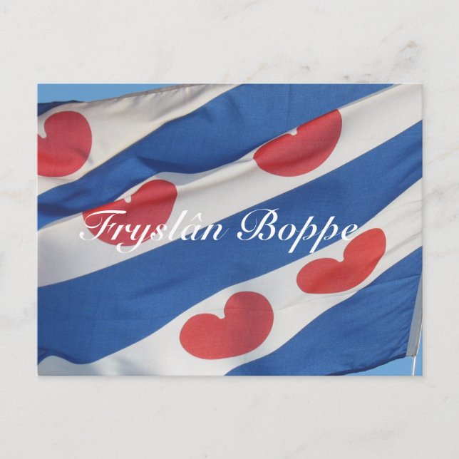 Drapeau frison Fryslân Boppe Carte postale Kaart (Devant)