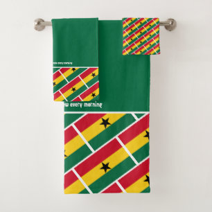 DRAPEAU GHANA Écriture Customisée GREEN Ghanaian