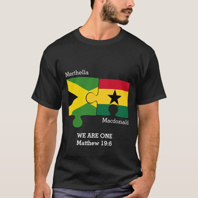 Drapeau GHANA JAMAICA personnalisé T-shirt chrétie (Devant)