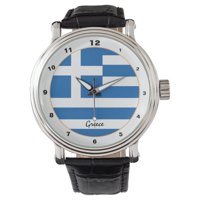 Drapeau grec & Grèce tendance mode / design montre (devant)