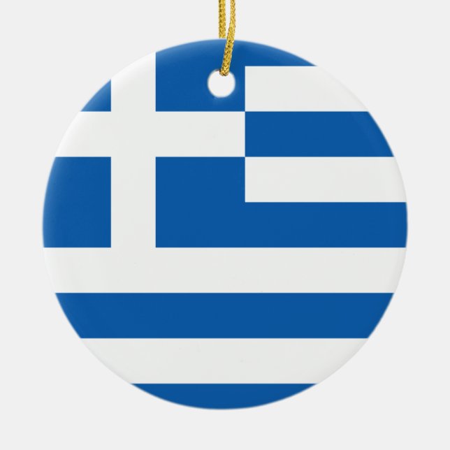 Drapeau grec ornement d'arbre de Noël (Devant)
