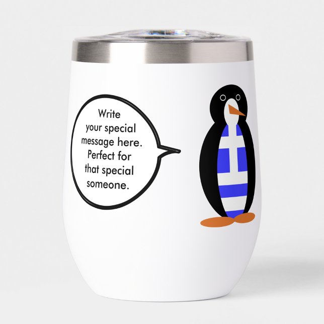 Drapeau grec parlant à Mme Penguin Personnalisé (Créateur téléchargé)