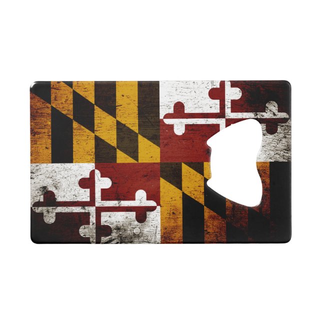 Drapeau grunge noir d'état du Maryland (Devant (Horizontal))