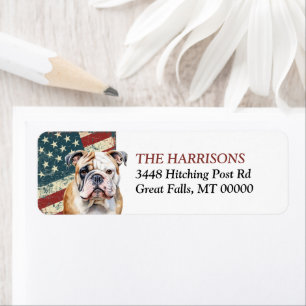 Drapeau Grunge USA Bulldog