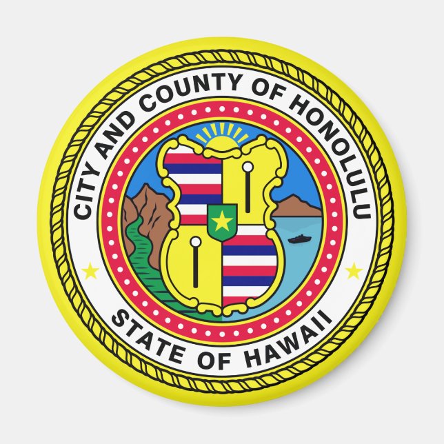 Drapeau Honolulu, Hawai’i Magnet (Devant)