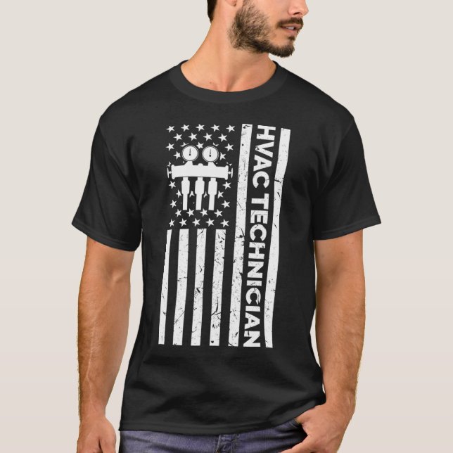 Drapeau Hvac Tech TShirt (Devant)