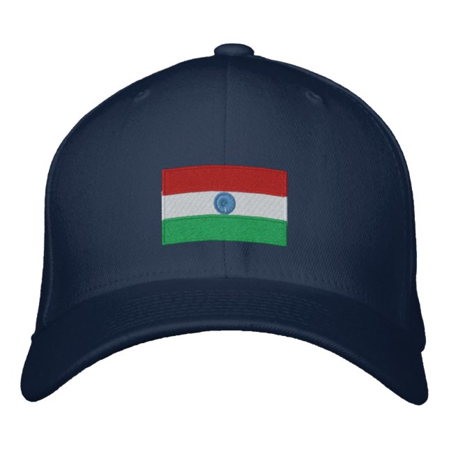 Drapeau indien brodé casquette flexfit (Devant)