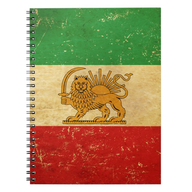 Drapeau iranien Lion et Sun Shah d'Iran Carnet Dra (Devant)