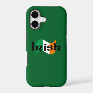 Drapeau irlandais avec police celtique