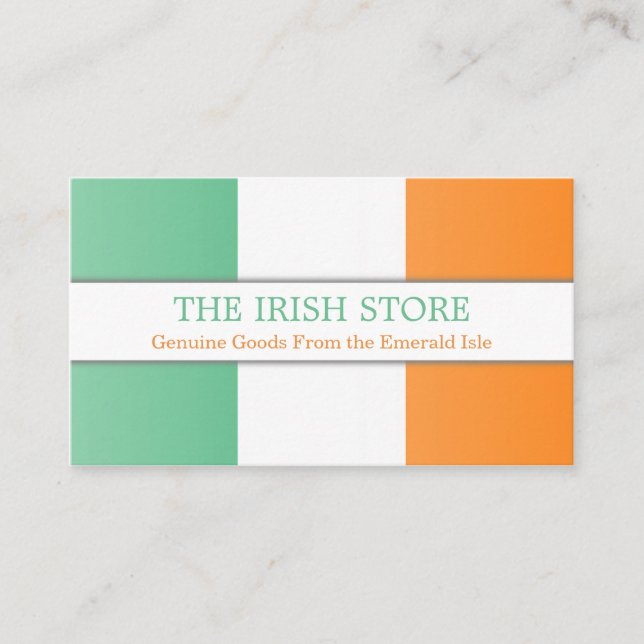 Drapeau irlandais, Carte de visite entièrement per (Devant)