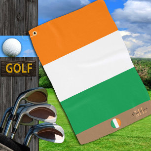 Drapeau irlandais & serviette de golf monogrammed 