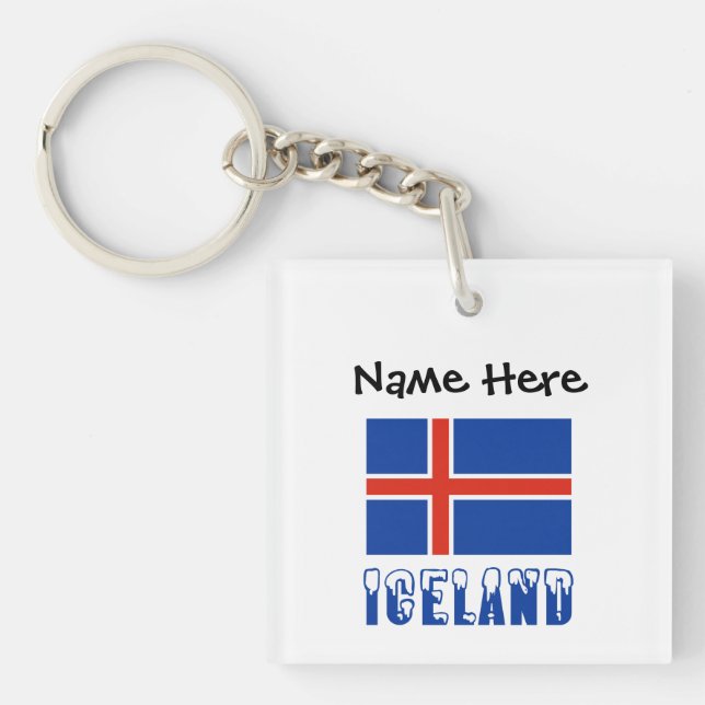 Drapeau islandais Personnalisation noire (Devant)