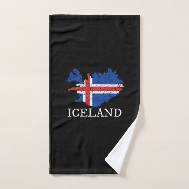 Drapeau Islande (Serviette à main)