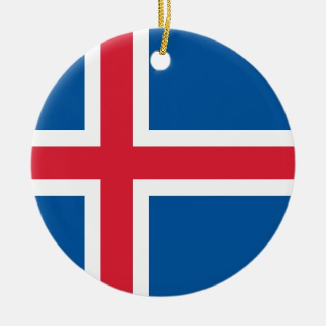 Drapeau Islande - ornement (Devant)