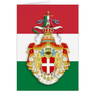 Drapeau italien avec insigne du Royaume d'Italie