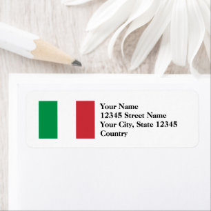 Drapeau italien de l'Italie Retourner les étiquett