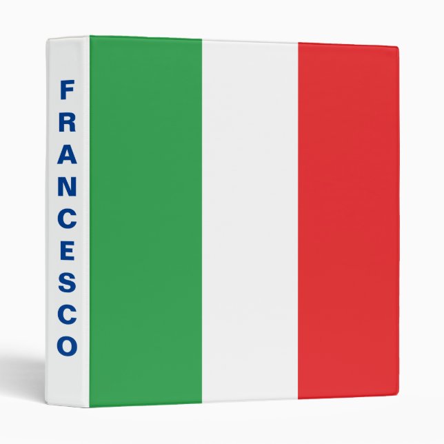 Drapeau italien en gras Classeur personnalisé à 3  (Devant/Côté)