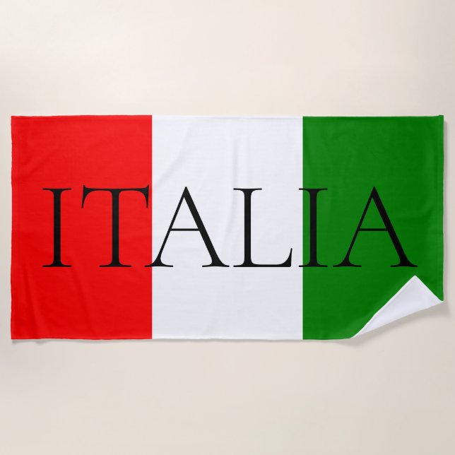 Drapeau italien Grand serviette de plage ITALIA (Devant)