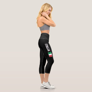 Drapeau italien haut de taille Capri leggings
