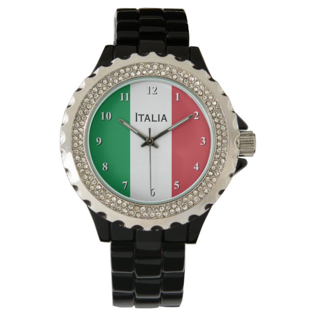 Drapeau italien montre pour hommes et femmes (devant)