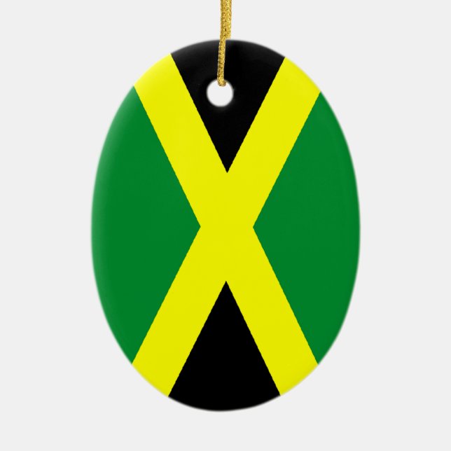 Drapeau jamaïcain ornement ovale (Devant)