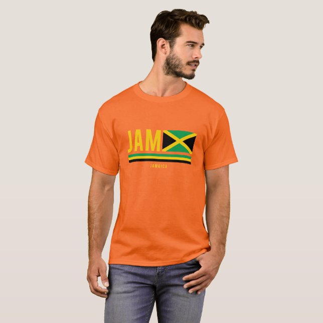 Drapeau Jamaïque Code ISO Alpha 3 Design T-shirt (Devant entier)