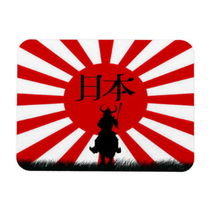 Drapeau japonais & Samurai guerrier Nippon Magnet