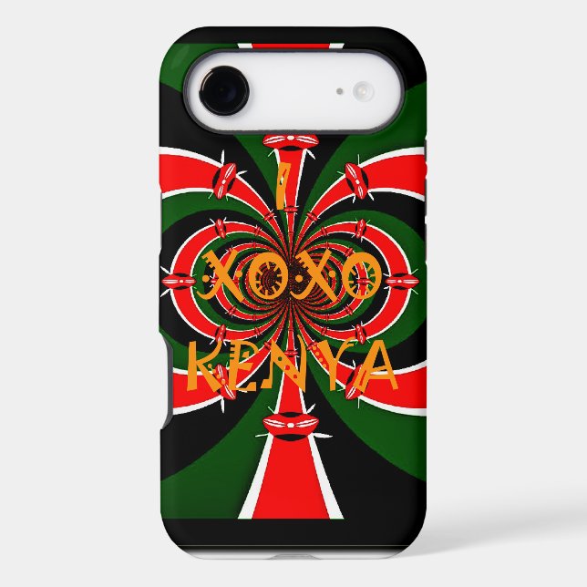 Drapeau Kenya d'inspiration africaine - Art Abstra (Verso)