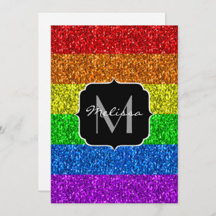 Drapeau LGBT éclatants Monogram Invitation