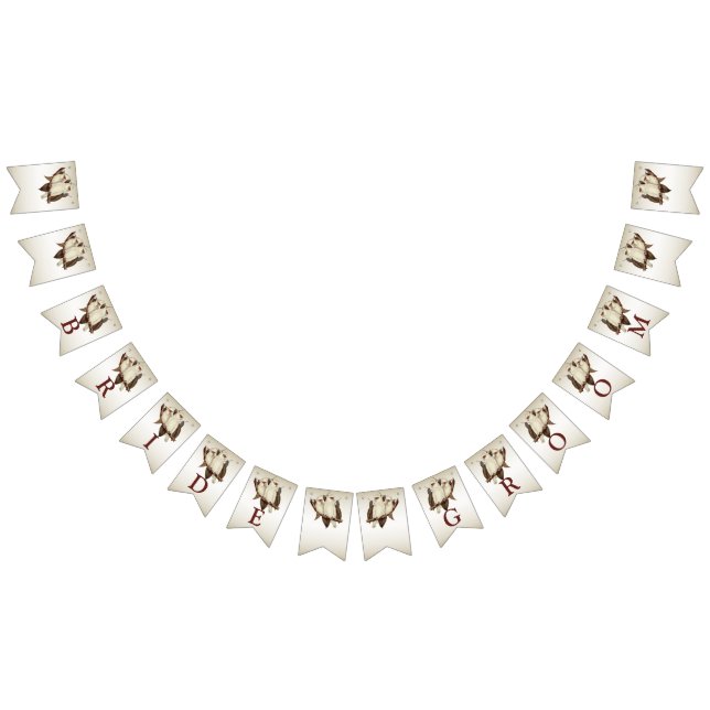 Drapeau Mariage aux oiseaux blancs (Tout)