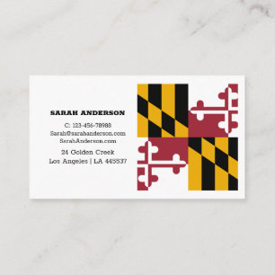 Drapeau Maryland Elégant Carte de visite / USA