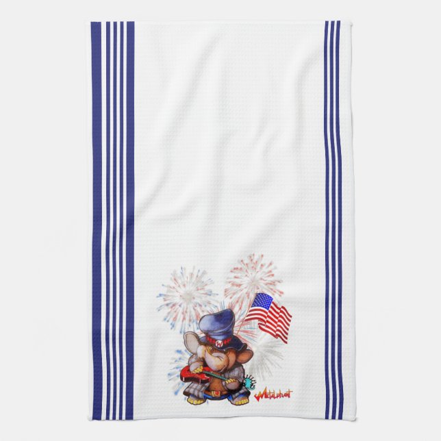 Drapeau métallique USA serviette de cuisine (Vertical)