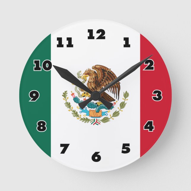 Drapeau mexicain coutume horloge murale ronde (Recto)
