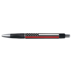 Drapeau mince de la ligne rouge Stylo pompier