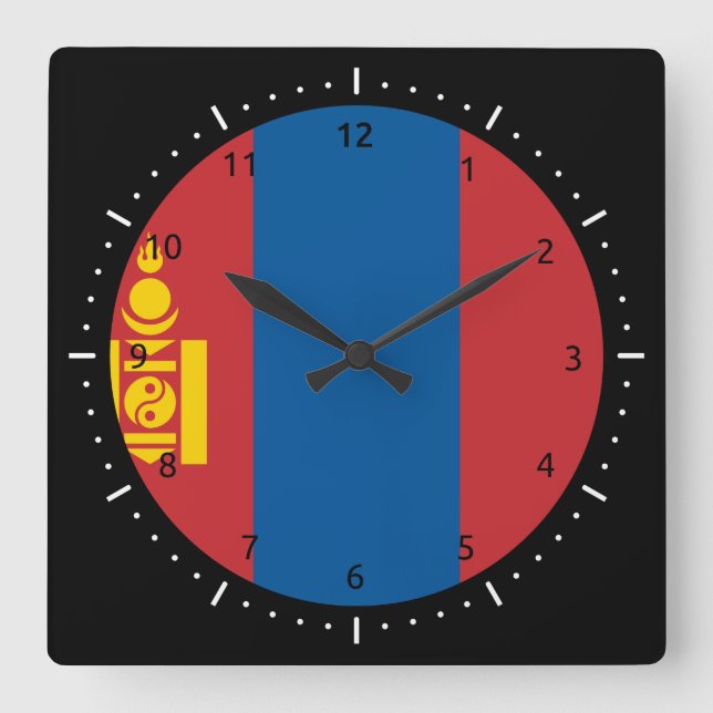Drapeau mongol (mongol) Horloge murale (Recto)
