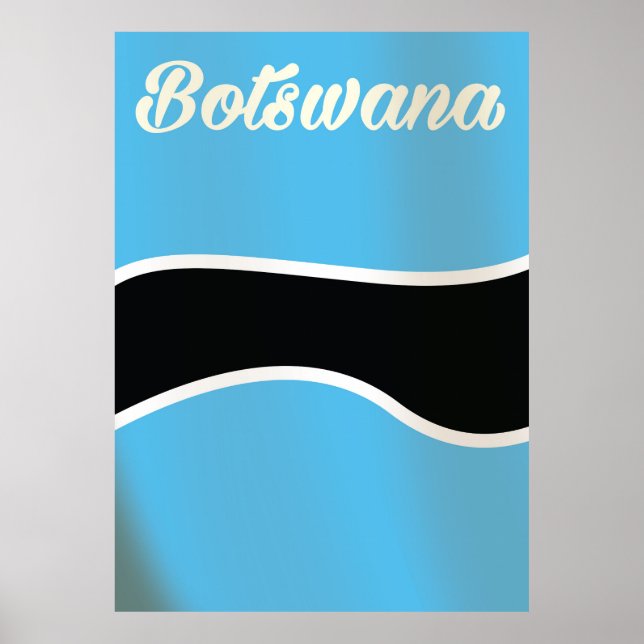 Drapeau national du Botswana affiche de voyage de  (Devant)