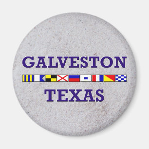 Drapeau nautique Galveston - Aimant de sable