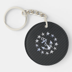 Drapeau Naval Yacht Ancre et étoiles