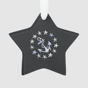 Drapeau Naval Yacht Ancre et étoiles