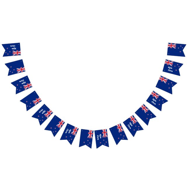 Drapeau néo-zélandais et bannière du parti Kia Ora (Tout)