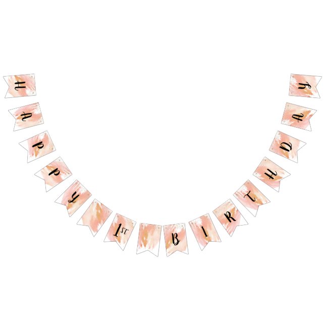 Drapeau noir rose et doré pour l'anniversaire (Tout)