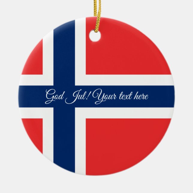 Drapeau norvégien Dieu juil ornement arbre de Noël (Devant)
