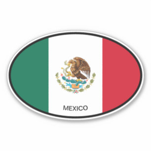 Drapeau Oval Mexique vinyle autocollant pour voitu