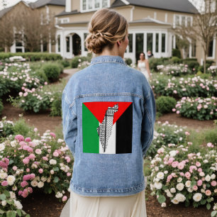 Drapeau palestinien et carte avec Motif Keffiyeg