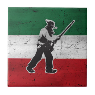 Drapeau Patriote Québec style grunge érodé Tile