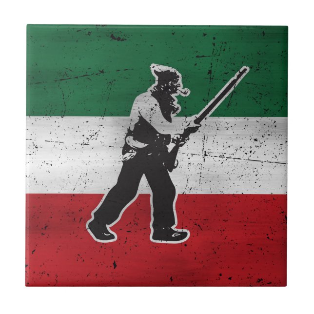 Drapeau Patriote Québec style grunge érodé Tile (Front)